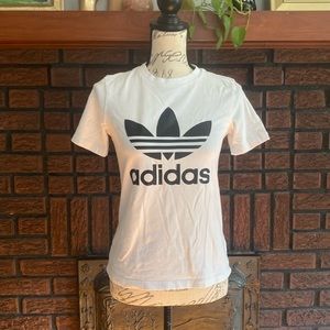 Adidas White & Black Short Sleeve Graphic Tee Size XS